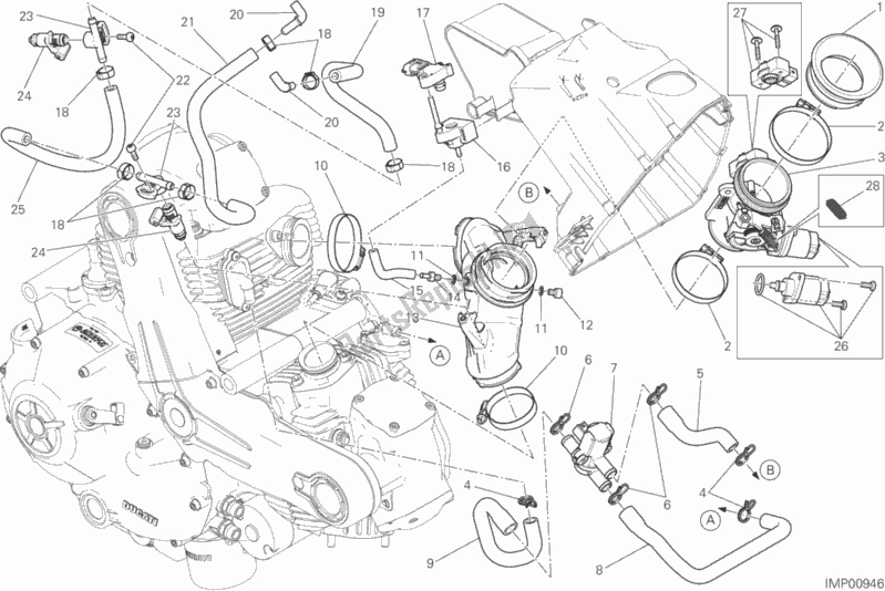 All parts for the 017 - Throttle Body of the Ducati Scrambler Classic Thailand 803 2015